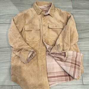 Love Tree Cream and Tan Plaid Shacket